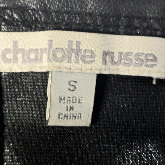 🔵 ☆NWOT☆ Charlotte Russe Faux Leather Zip Up Corset Crop Top Bustier Size Small - Picture 7 of 10